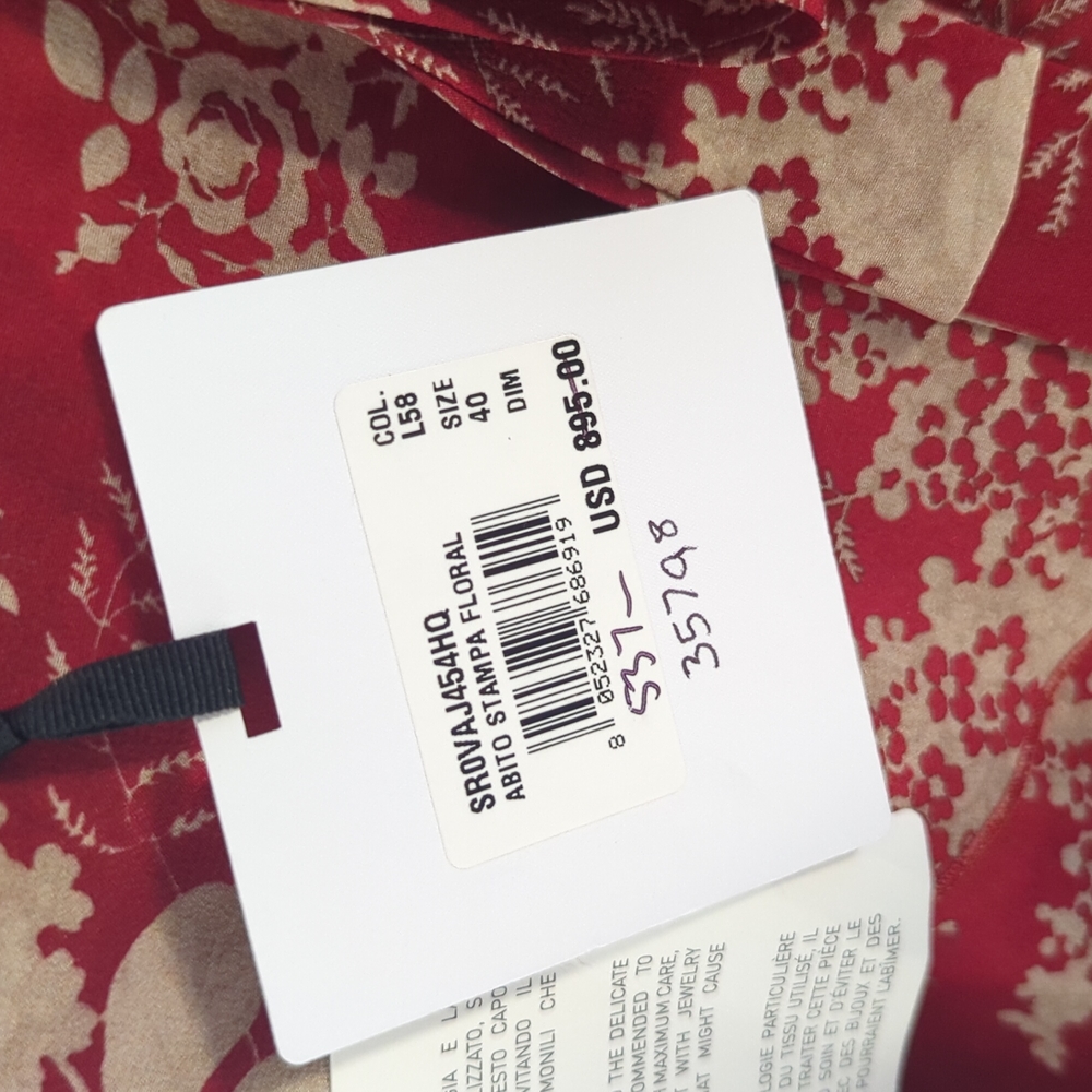 Silk floral red Valentino dress - Picture 6 of 6
